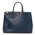 Saffiano Large Galleria Double Zip Tote Bluette