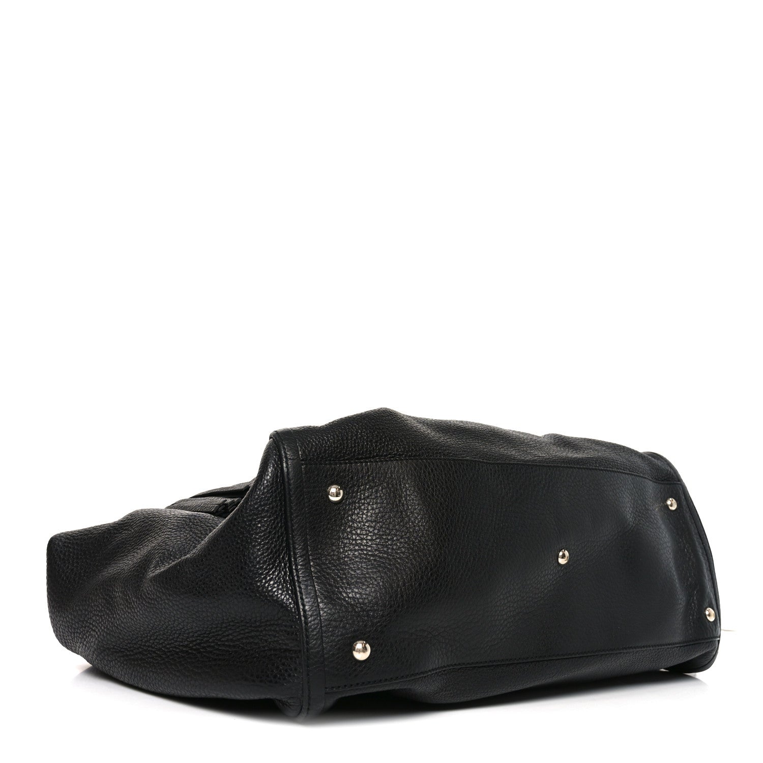 Pebbled Calfskin Large Soho Shoulder Bag Black