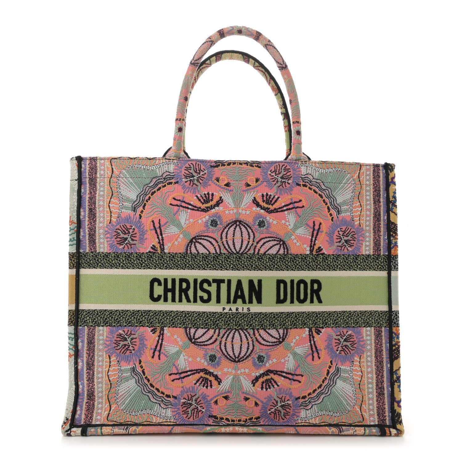 Canvas Embroidered Large In Lights Book Tote Multicolor