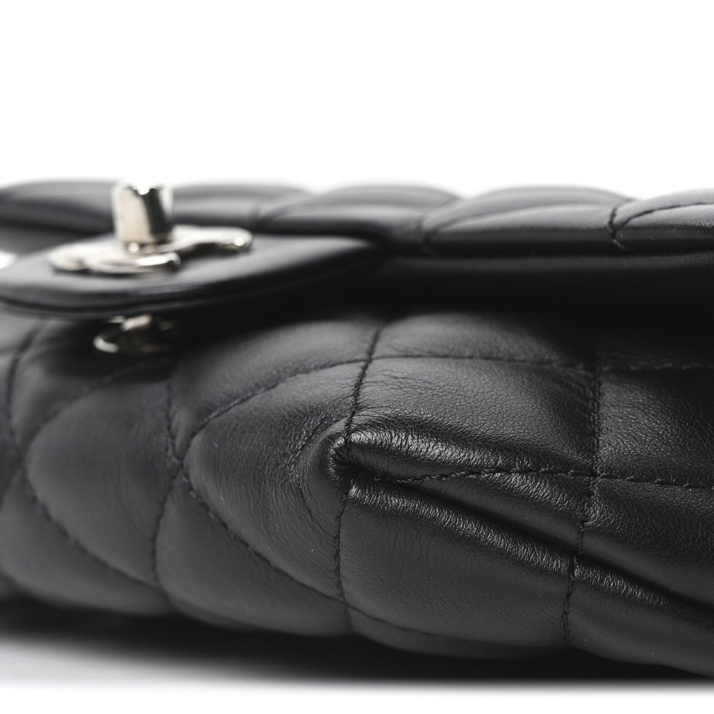 Calfskin Quilted CC Uniform Flap Belt Bag Black