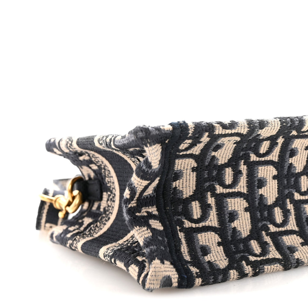 Oblique Mini Book Tote With Strap Blue Multicolor