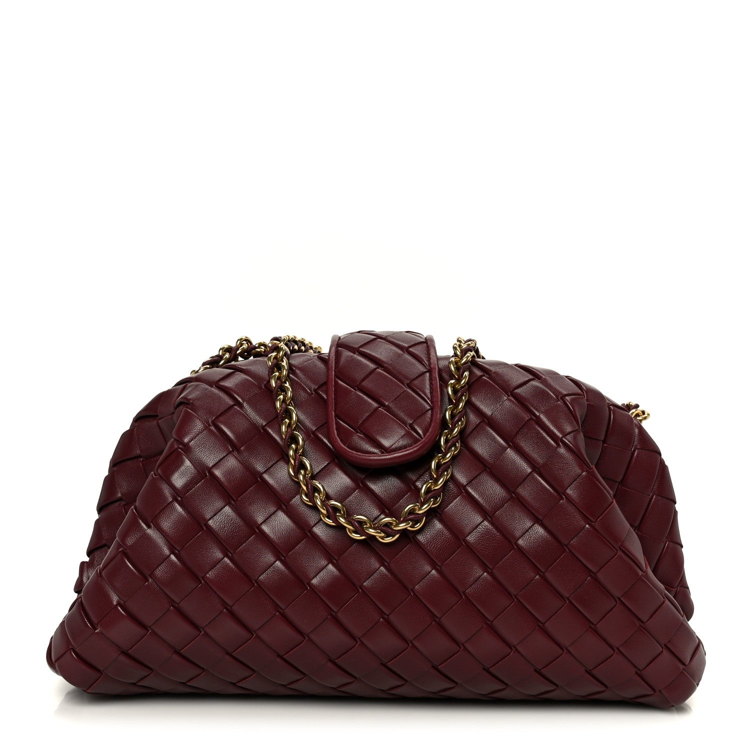 Nappa Intrecciato Small The Lauren 1980 Clutch With Chain Barolo