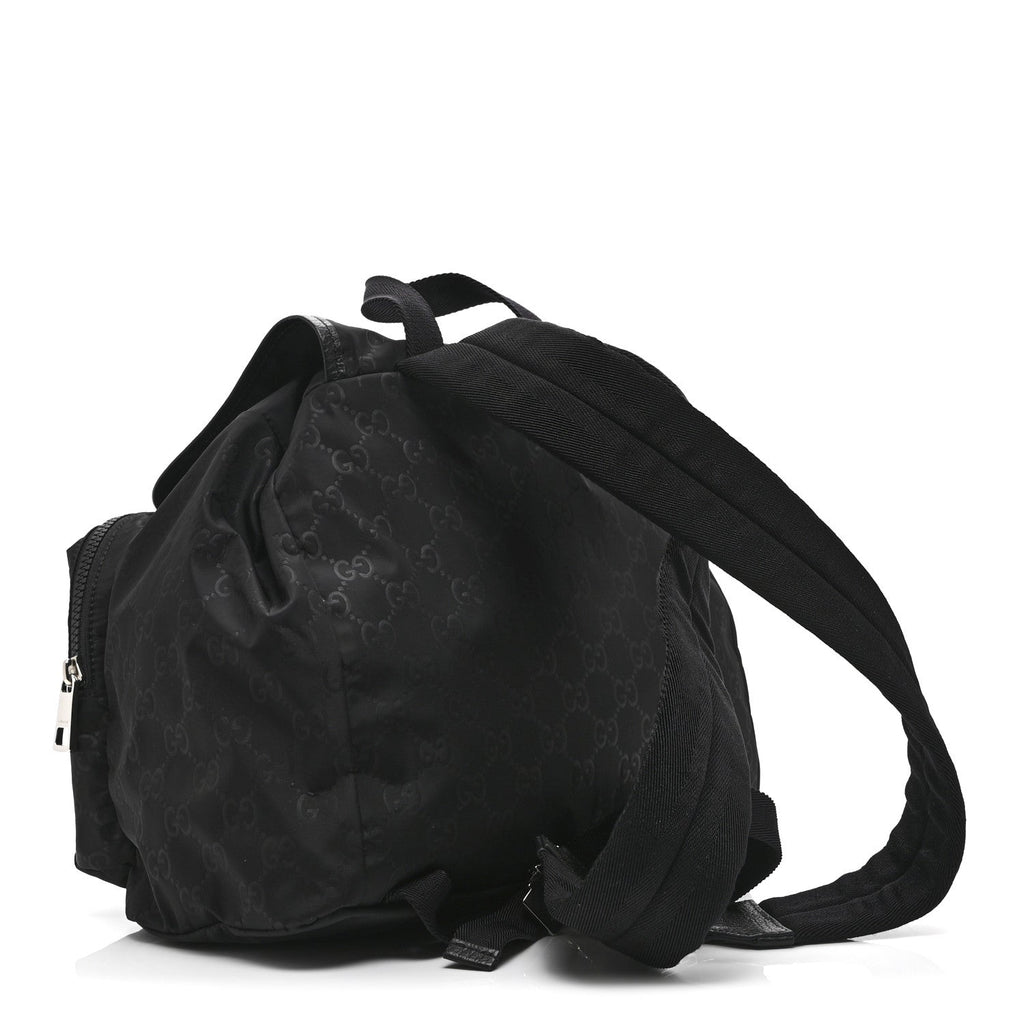 Nylon Monogram Medium Light Single Buckle Backpack Black