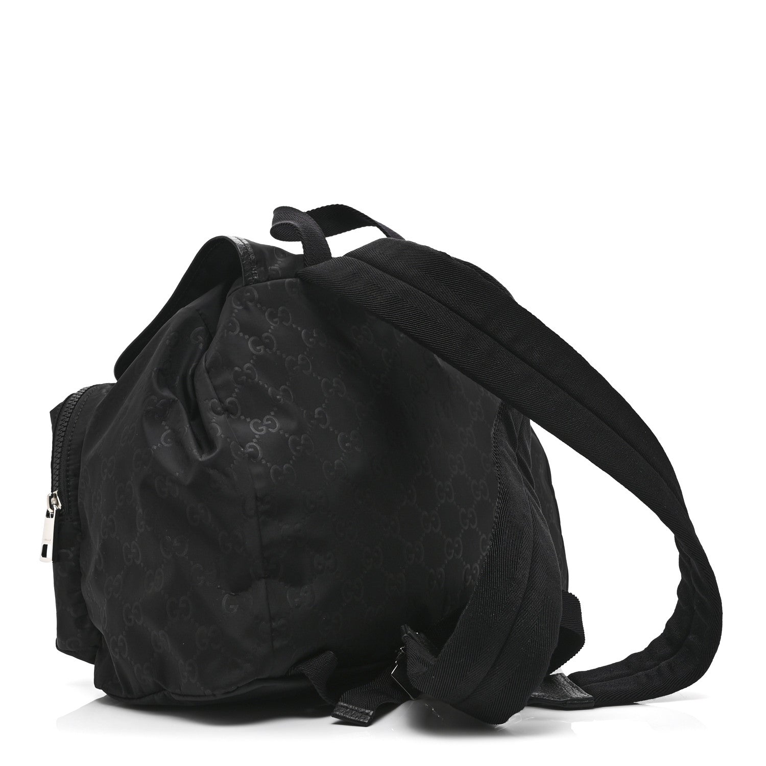Nylon Monogram Medium Light Single Buckle Backpack Black