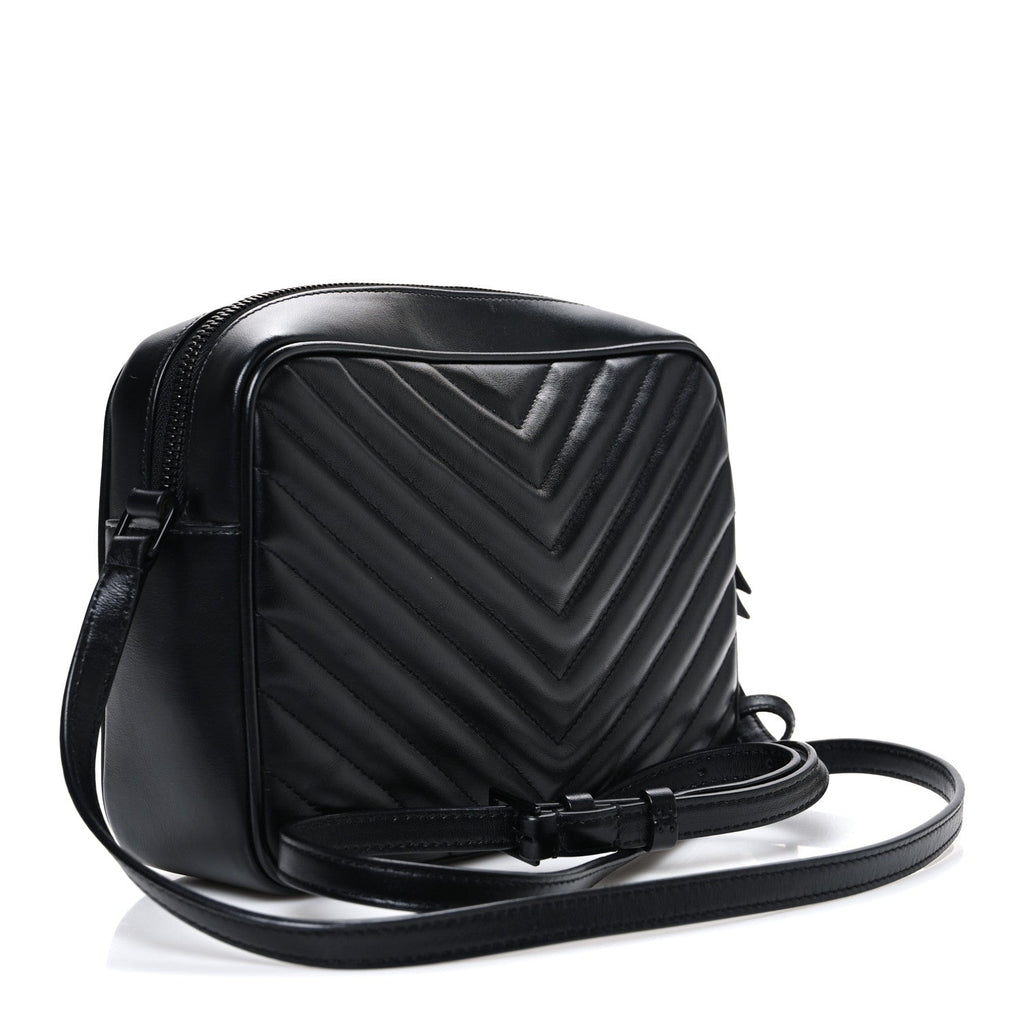 Calfskin Matelasse Monogram Monochrome Lou Camera Bag Black