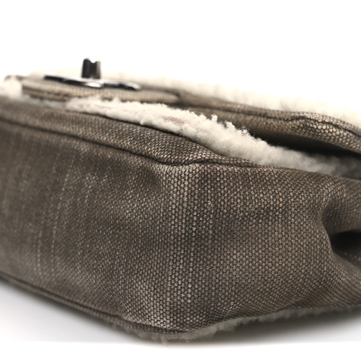 Shearling Sheepskin Denim Small Paris Dallas Sheriff's Star Flap Brown White