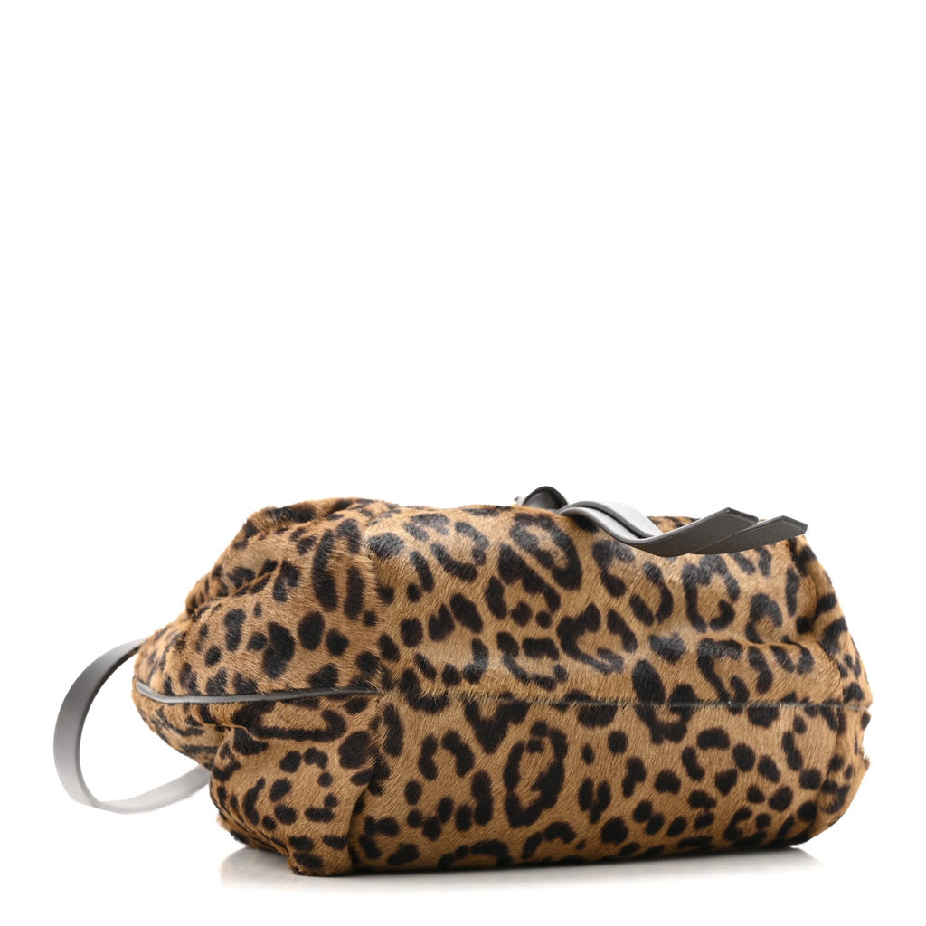 Cavallino Vitello Leopard Print Mini Spy Bag Marrone