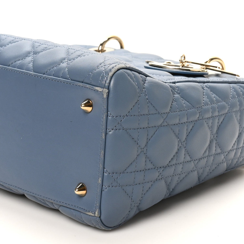 Lambskin Cannage Medium Lady Dior Denim Blue