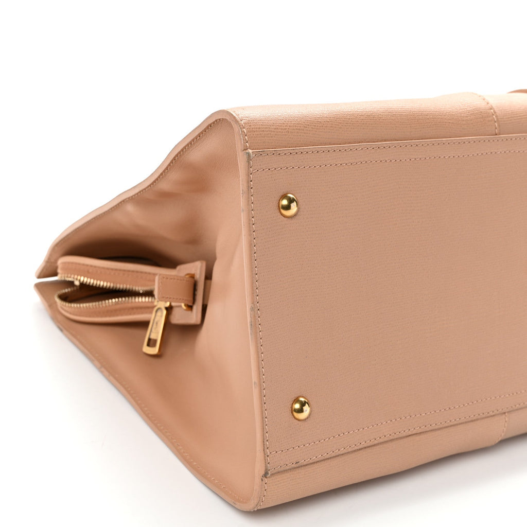 Textured Calfskin Large Cabas ChYc Beige