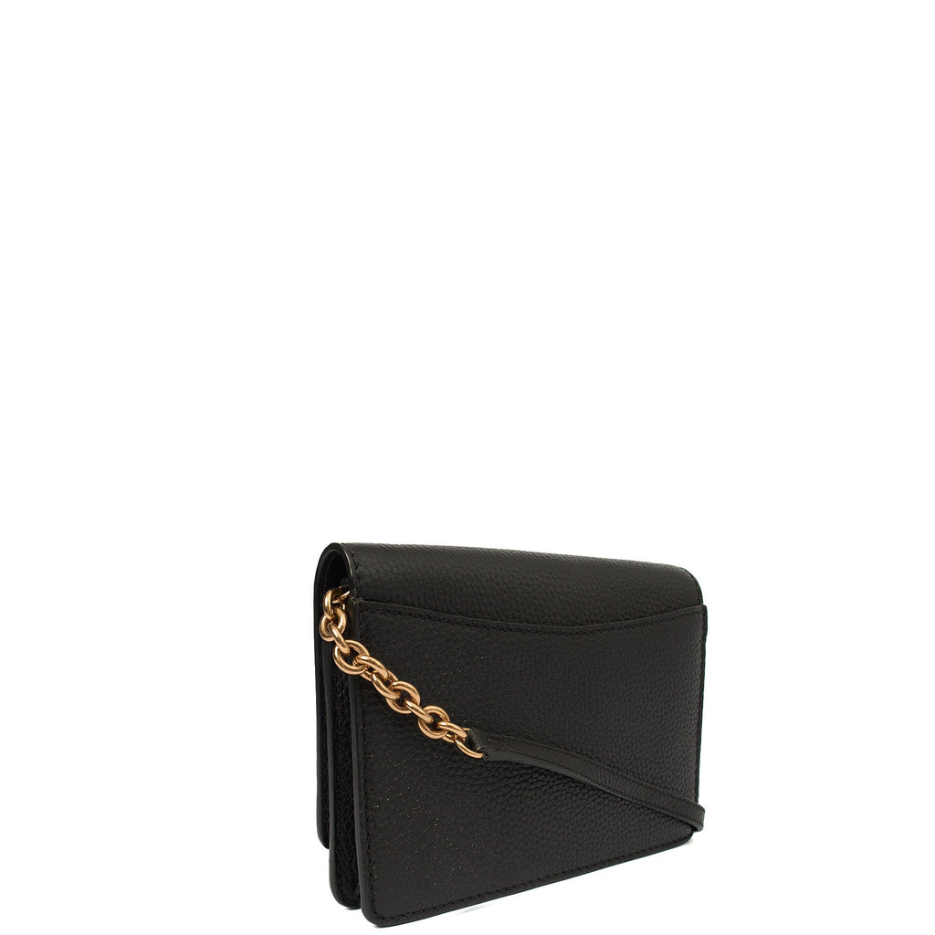 Burberry Cross Body Wallet On Chain in Black, Leather