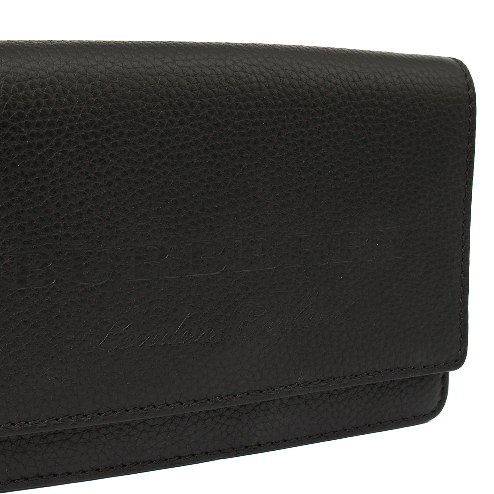 Burberry Cross Body Wallet On Chain in Black, Leather