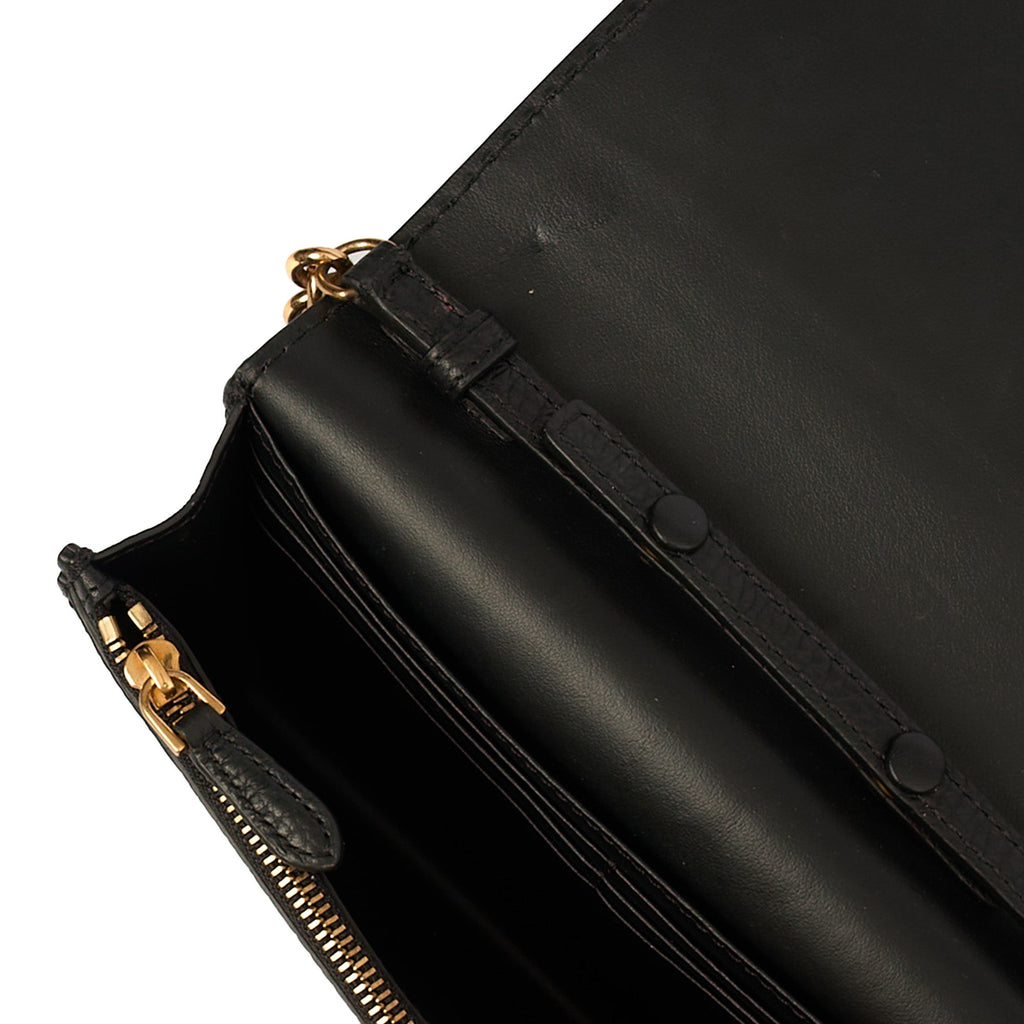 Burberry Cross Body Wallet On Chain in Black, Leather