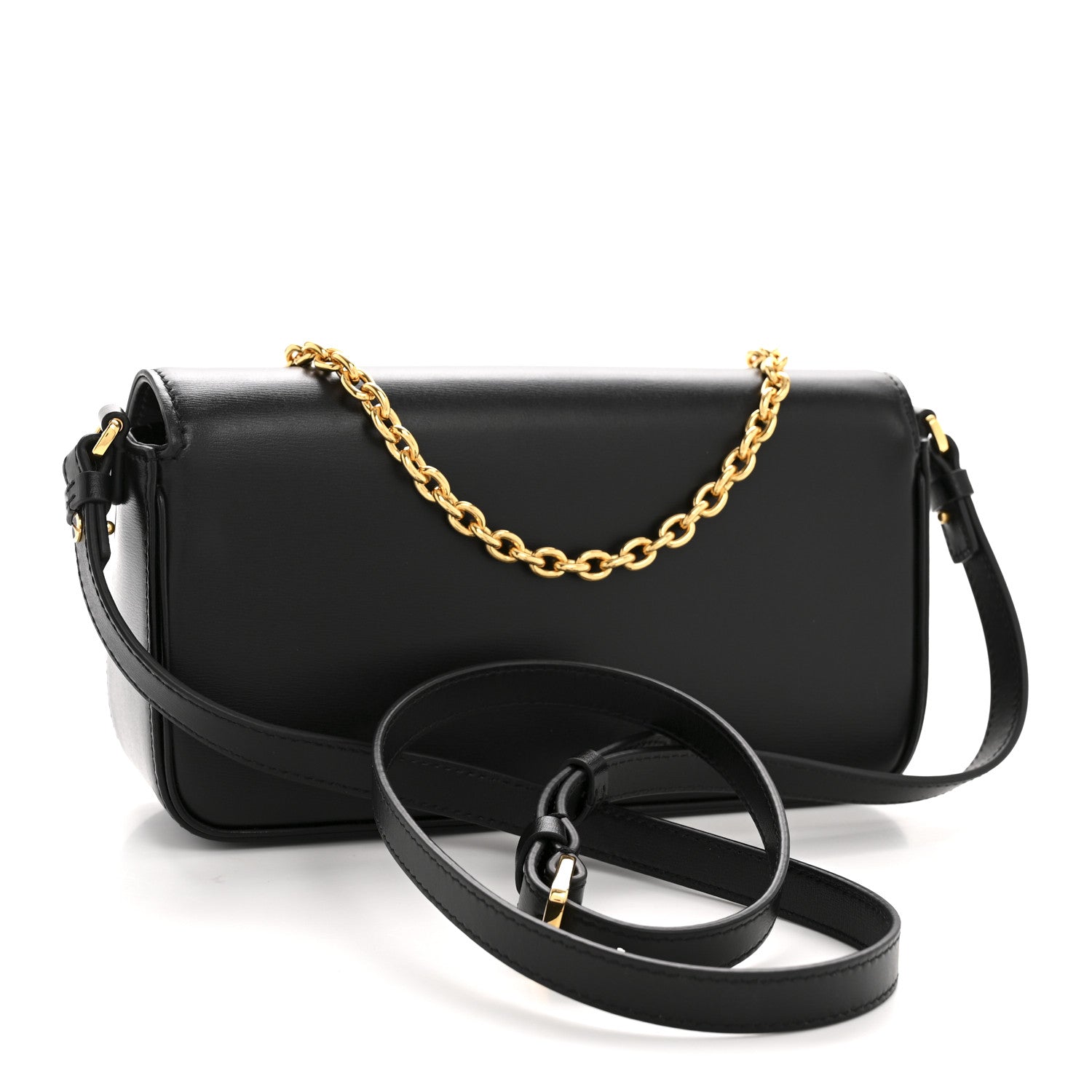 Box Calfskin 30 Montaigne Avenue Pouch Black