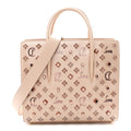 Calfskin Spikes Loubinthesky Medium Paloma Leche