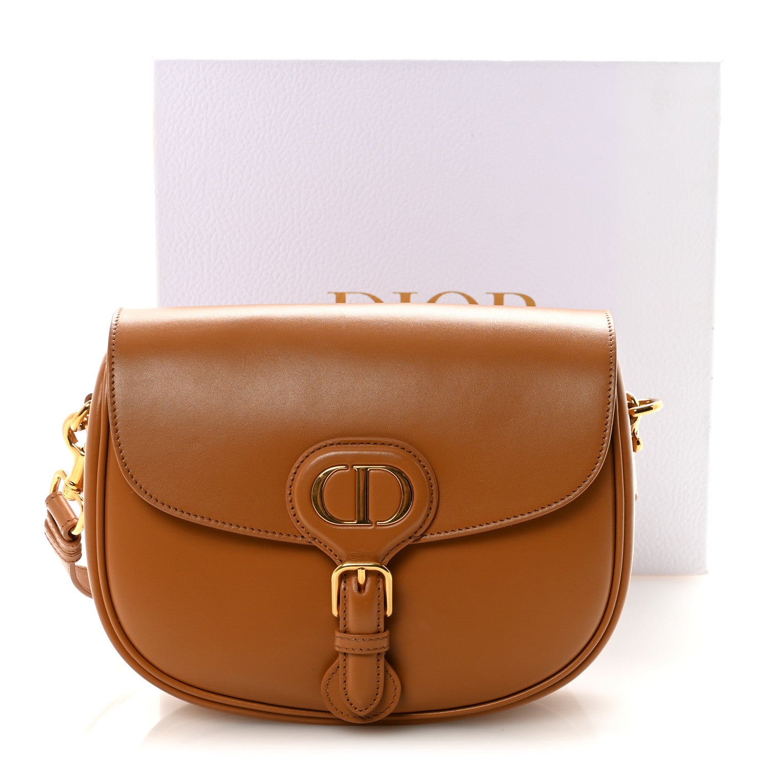 Box Calfskin Medium Bobby Flap Camel