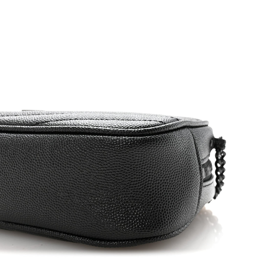 Grain De Poudre Matelasse Monochrome Monogram Mini Lou Camera Bag Black