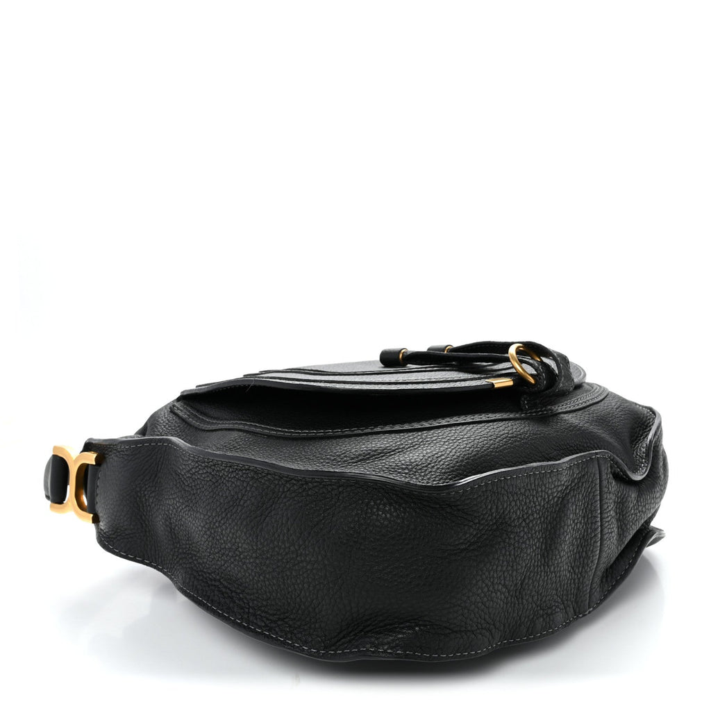 Calfskin Medium Marcie Satchel Black
