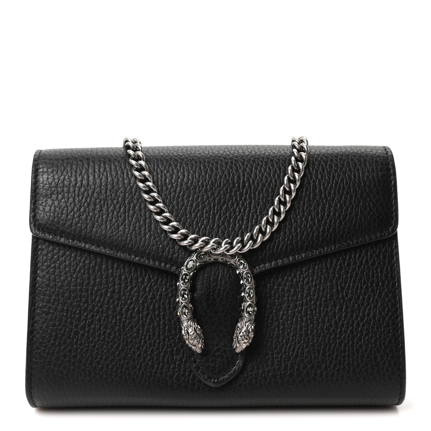 Calfskin Mini Dionysus Chain Wallet Black