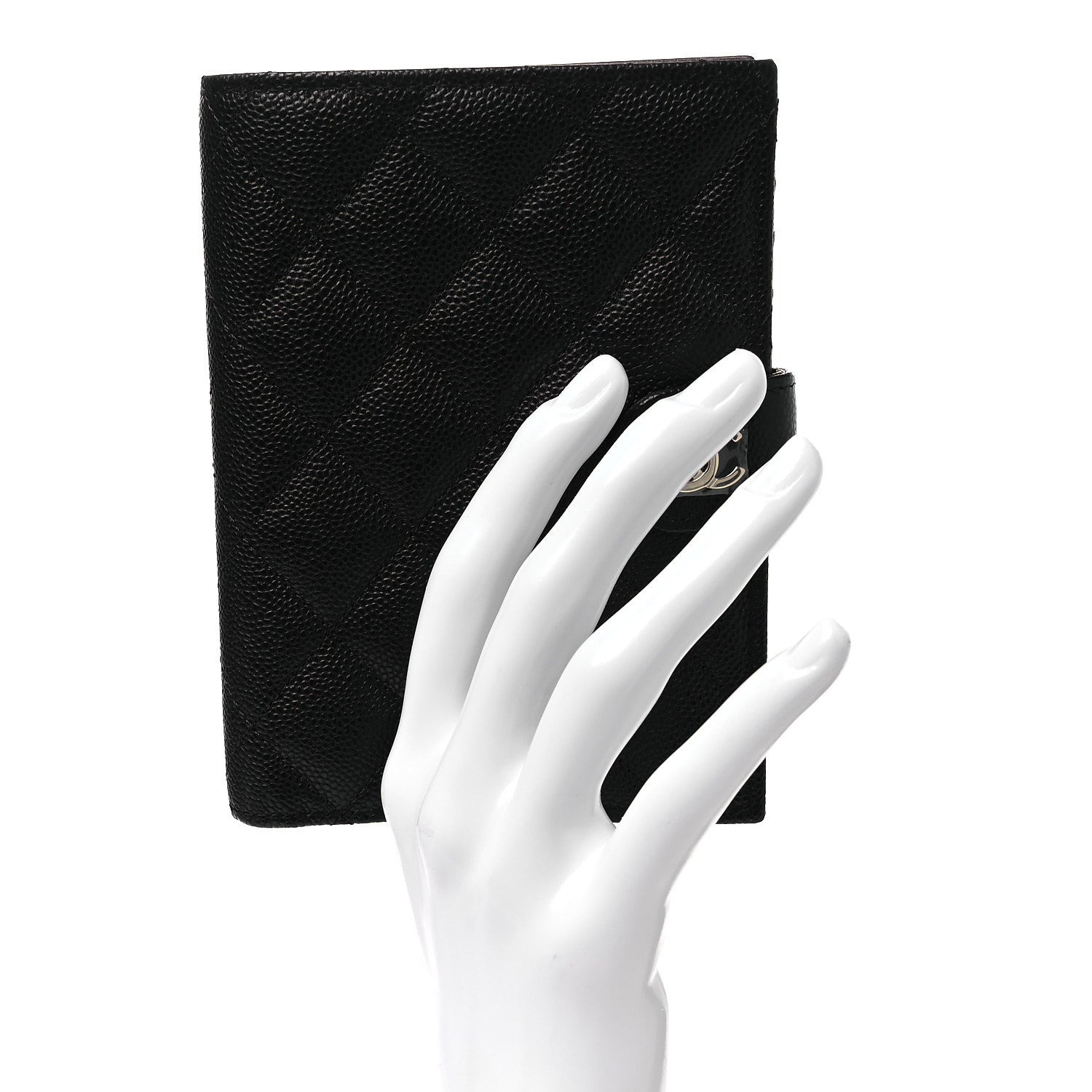 Caviar Quilted Passport Holder Black