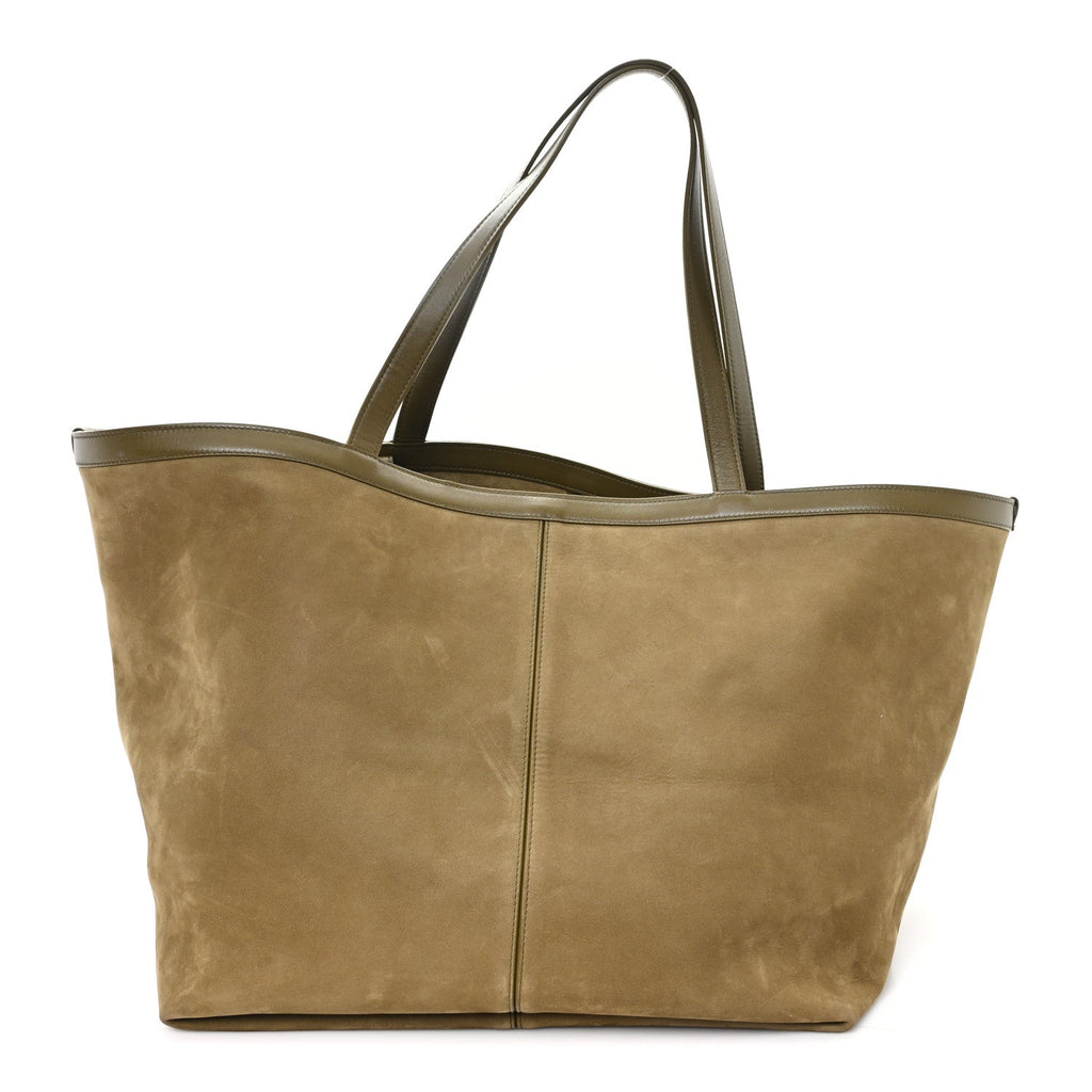 Suede Nappa Intrecciato Large Flip Flap Tote Mud