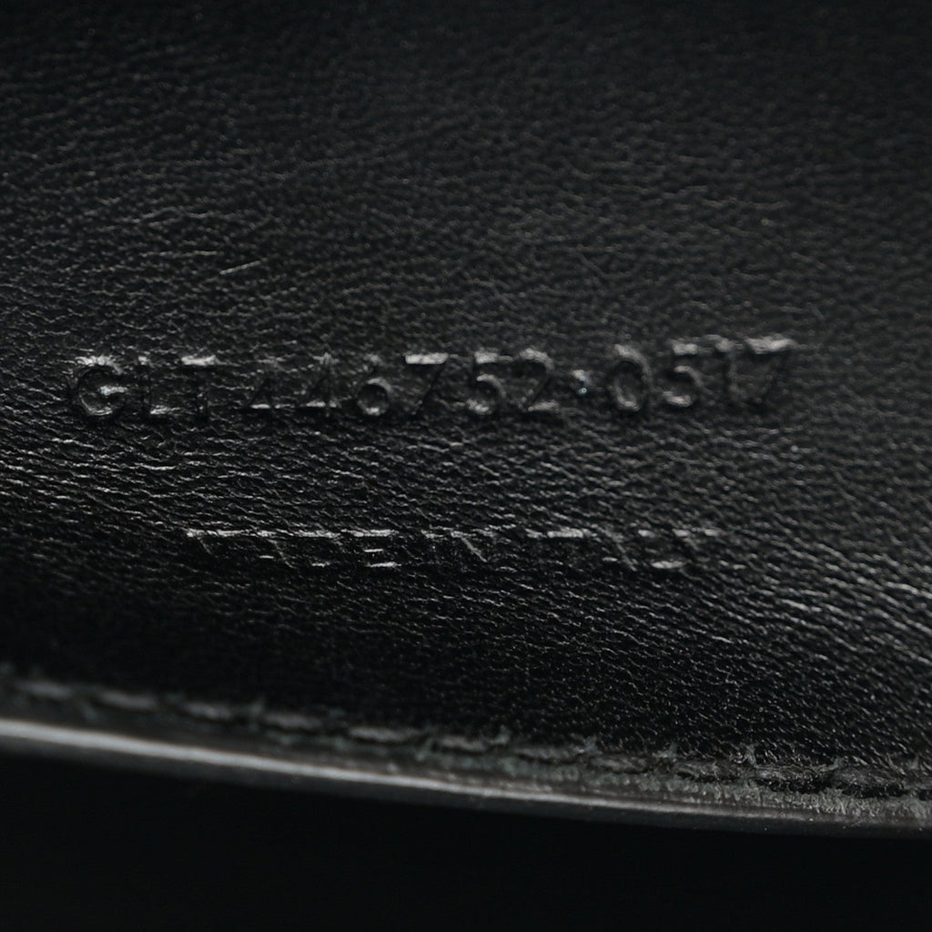 Calfskin Crocodile Embossed Large Classic Monogram Kate Satchel Black