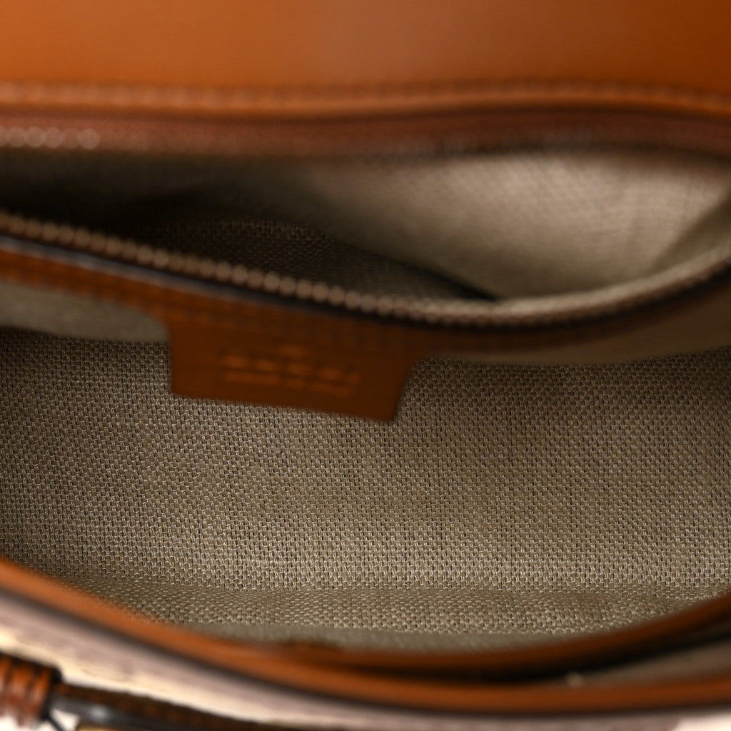 Monogram Medium Lady Web Shoulder Bag Beige Cuir