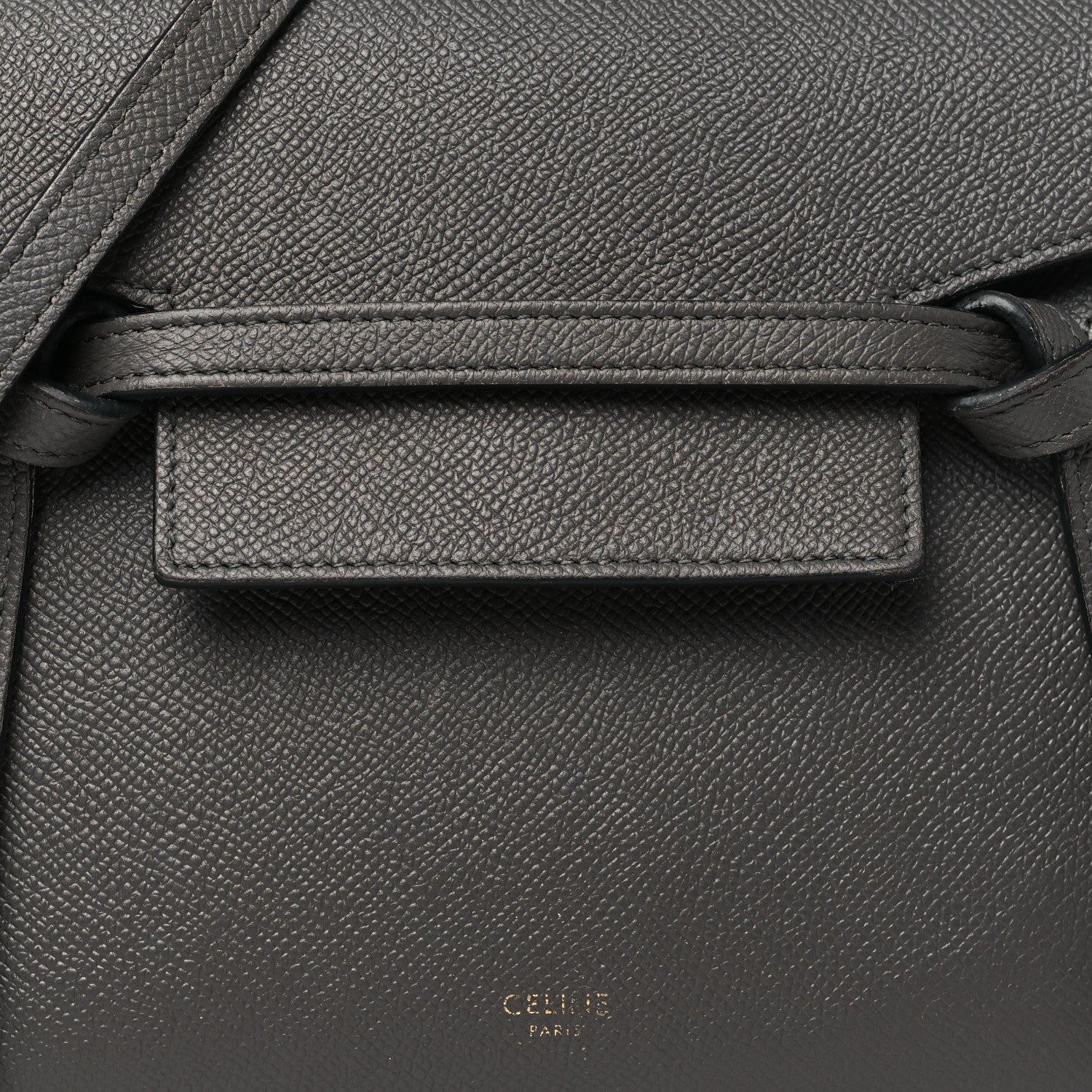 Grained Calfskin Nano Belt Bag Grey