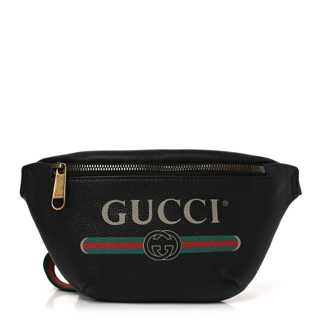 Grained Calfskin Logo Belt Bag Black