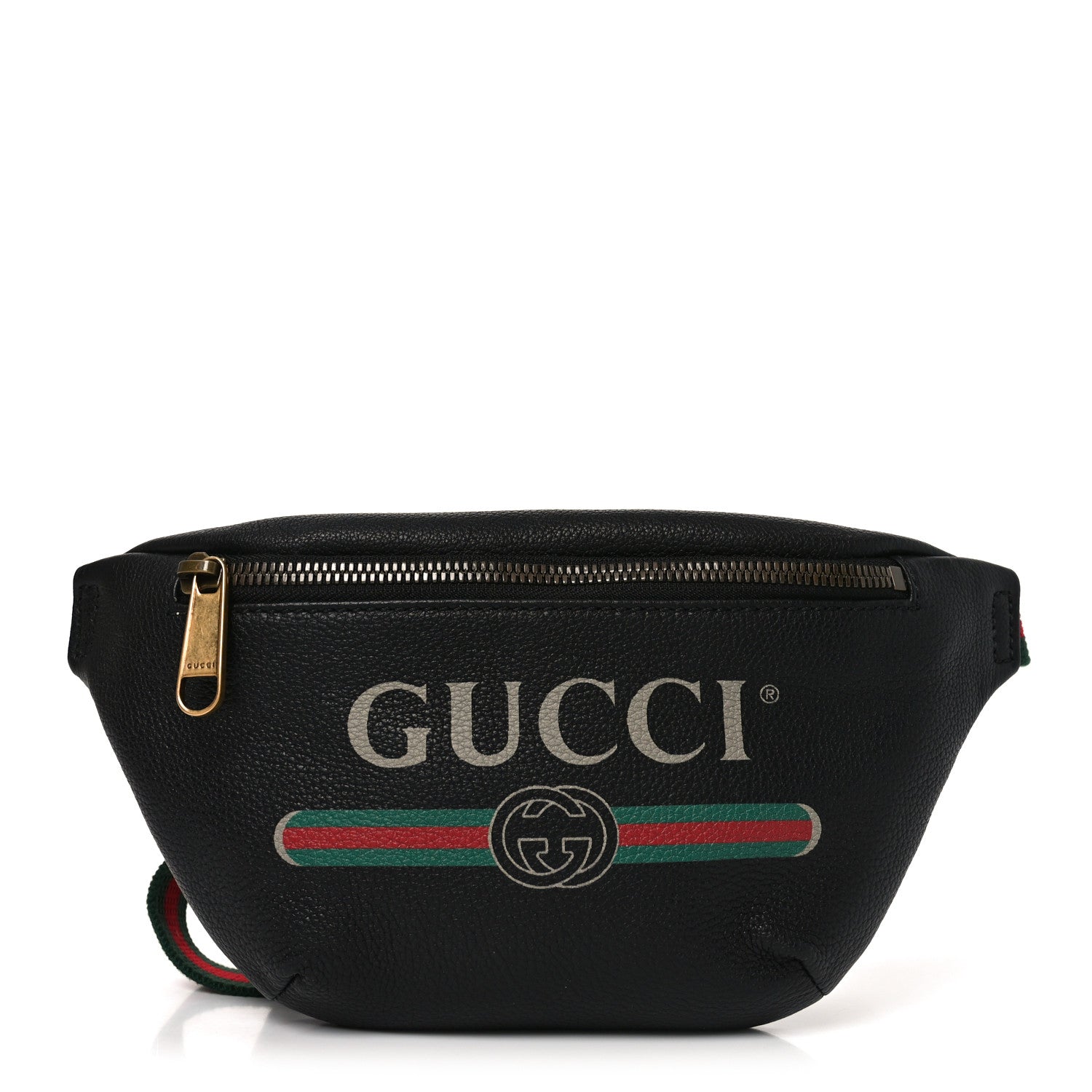 Grained Calfskin Logo Belt Bag Black