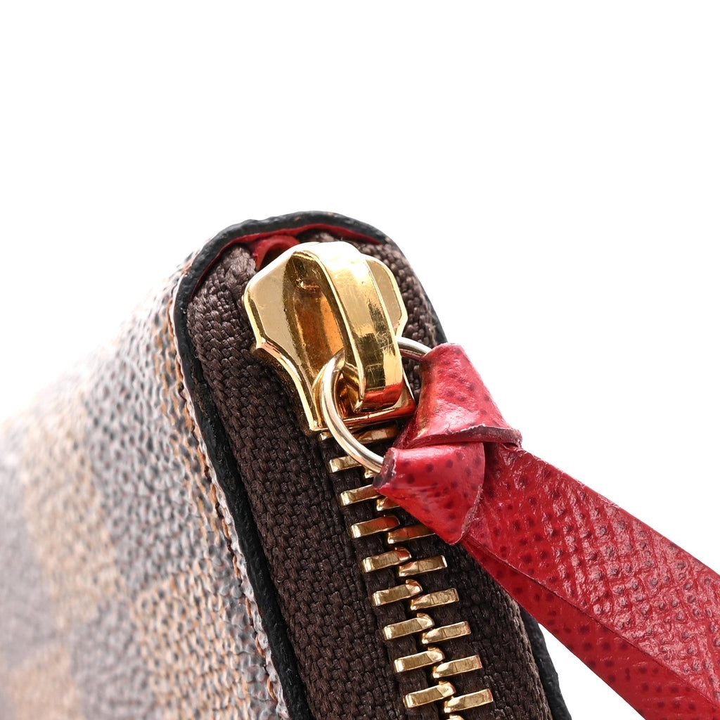 Damier Ebene Clemence Wallet Cherry