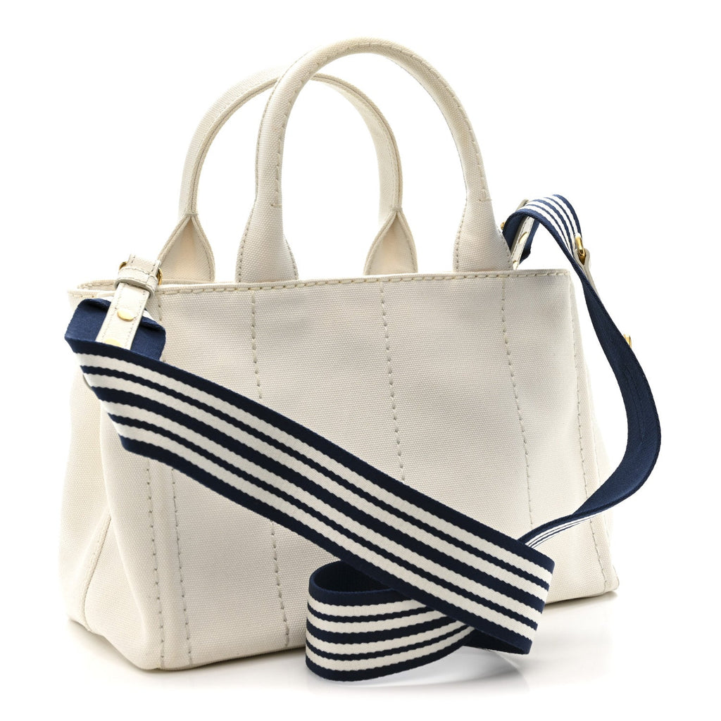 Canapa Small Logo Tote Bianco Blue