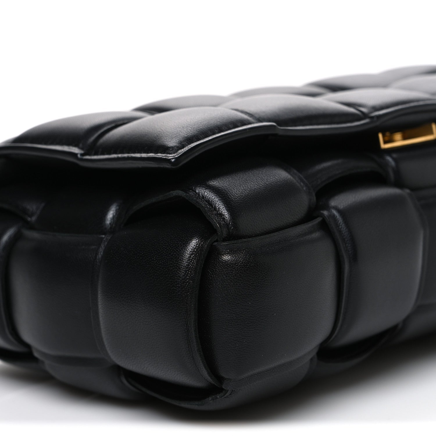 Nappa Maxi Intreccio Padded Cassette Crossbody Bag Black