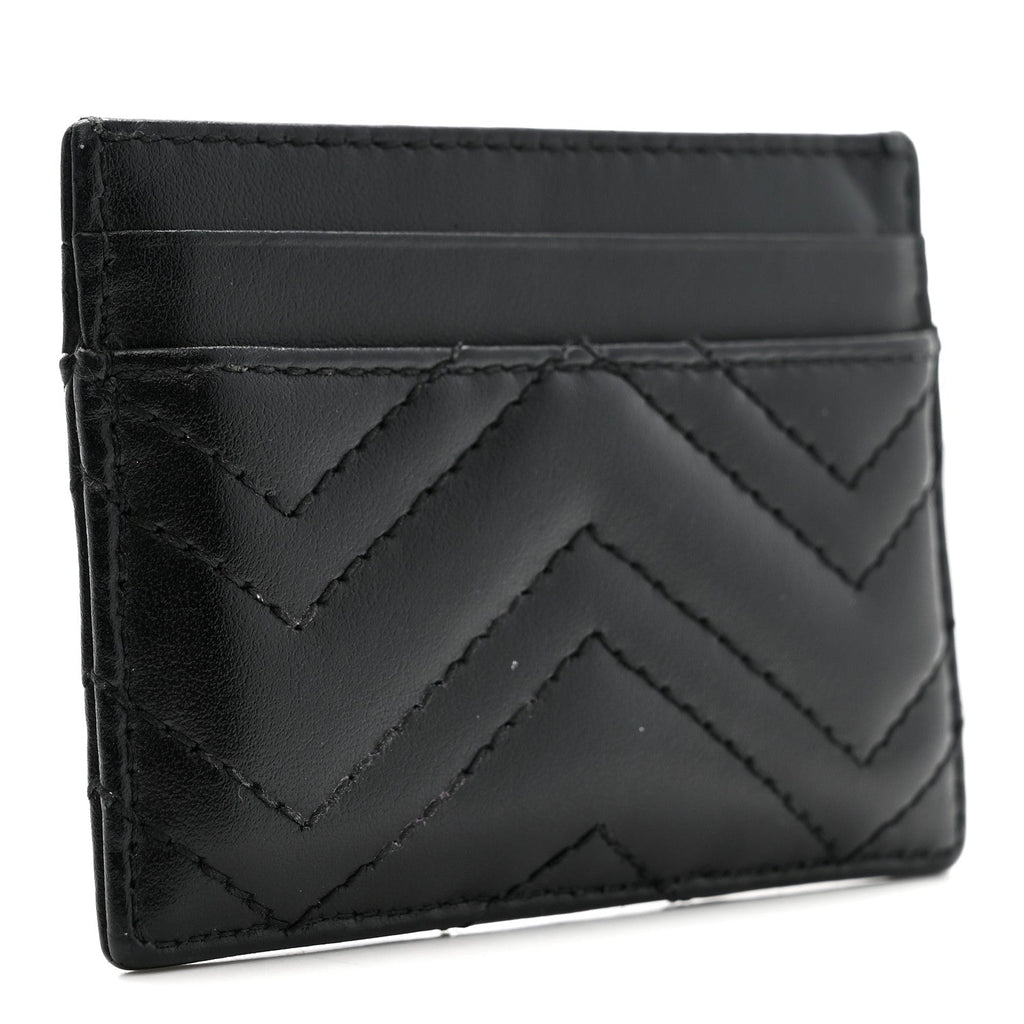 Calfskin Matelasse GG Marmont  Holder Black