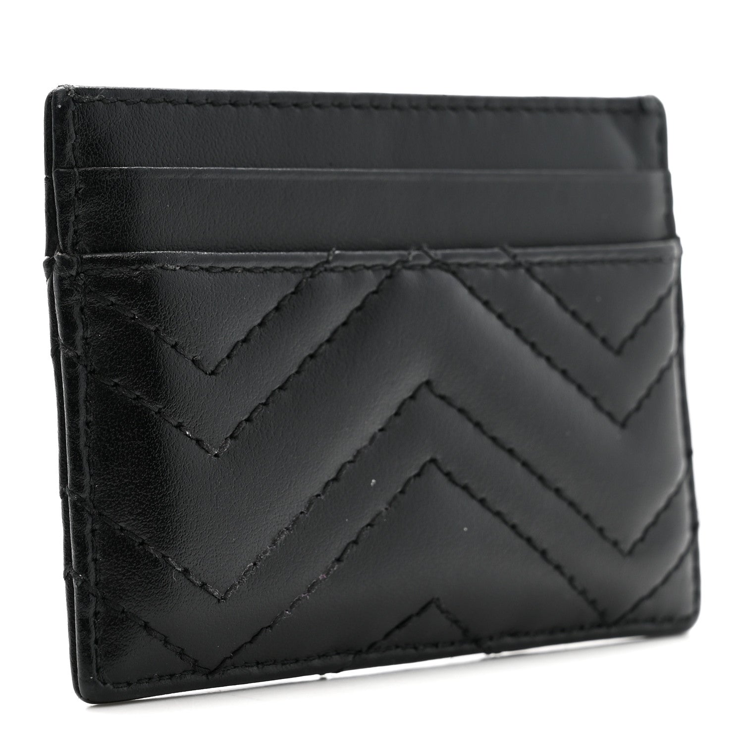 Calfskin Matelasse GG Marmont  Holder Black