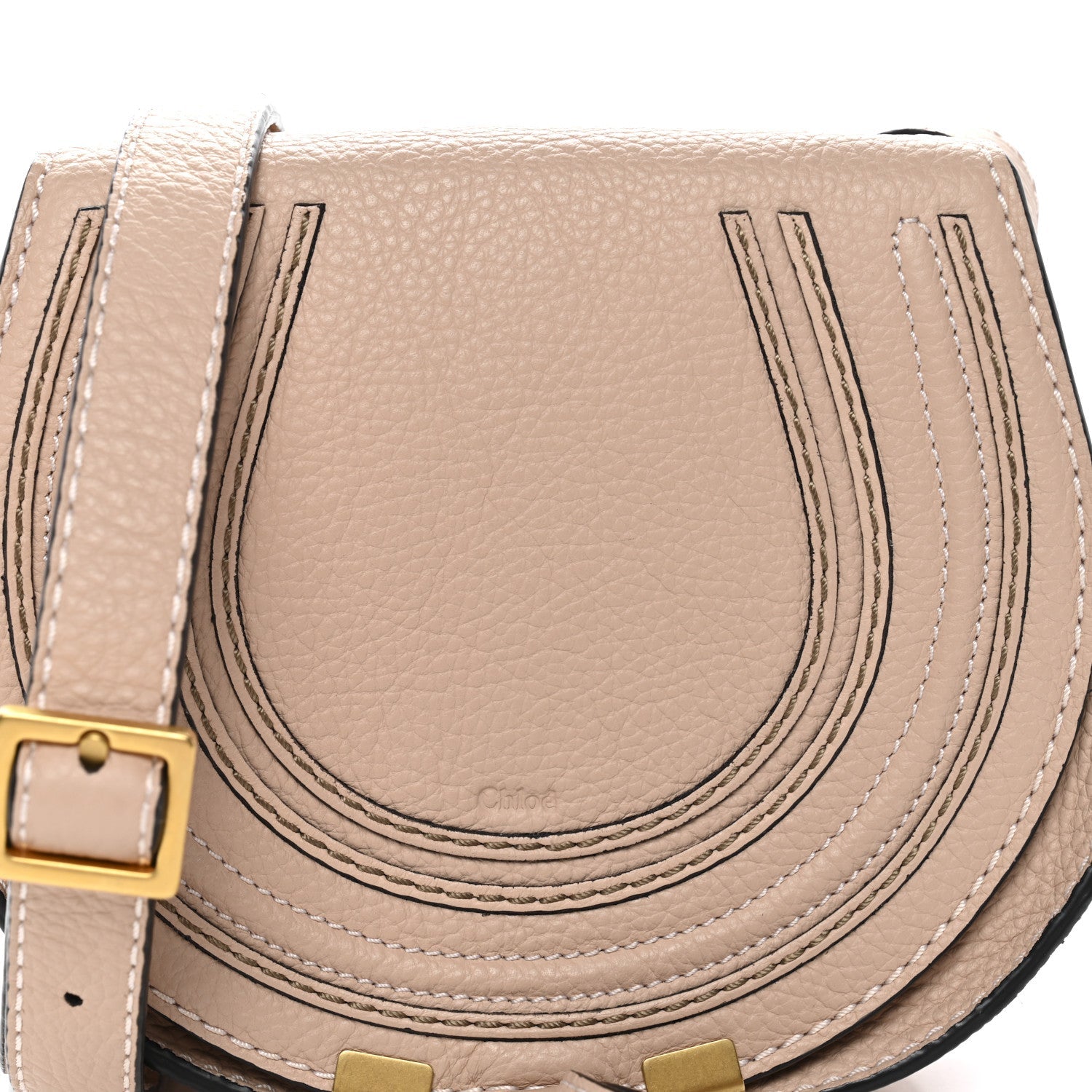 Grained Calfskin Small Marcie Saddle Bag Blossom Pink