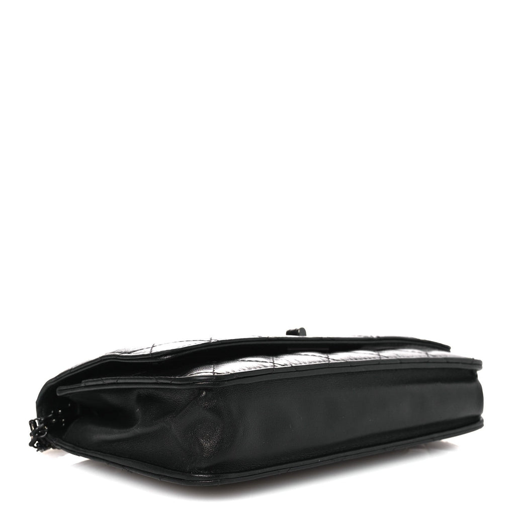 Aged Calfskin Quilted Reissue Wallet On Chain WOC So Black