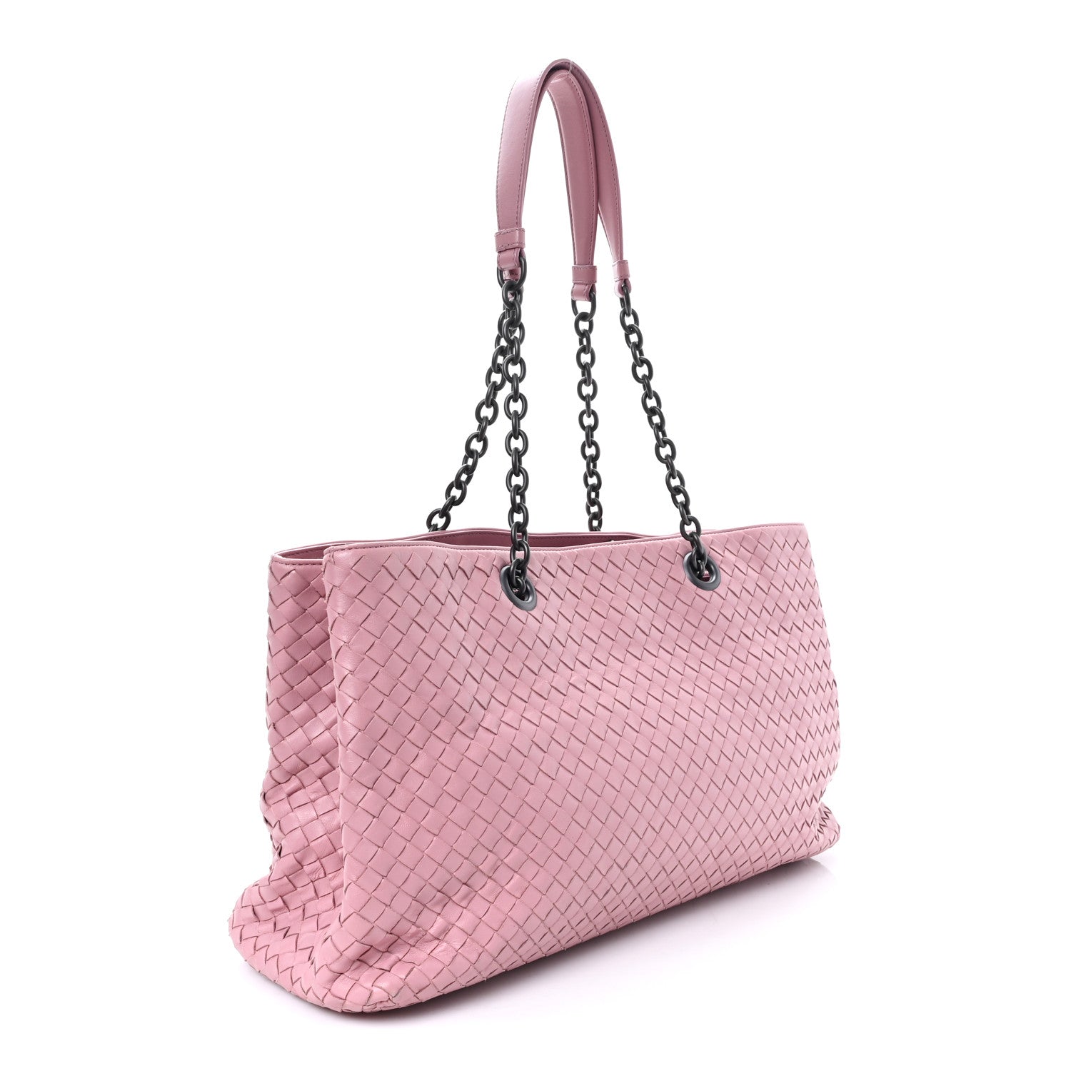 Nappa Intrecciato Large Classic Chain Strap Tote Glicine