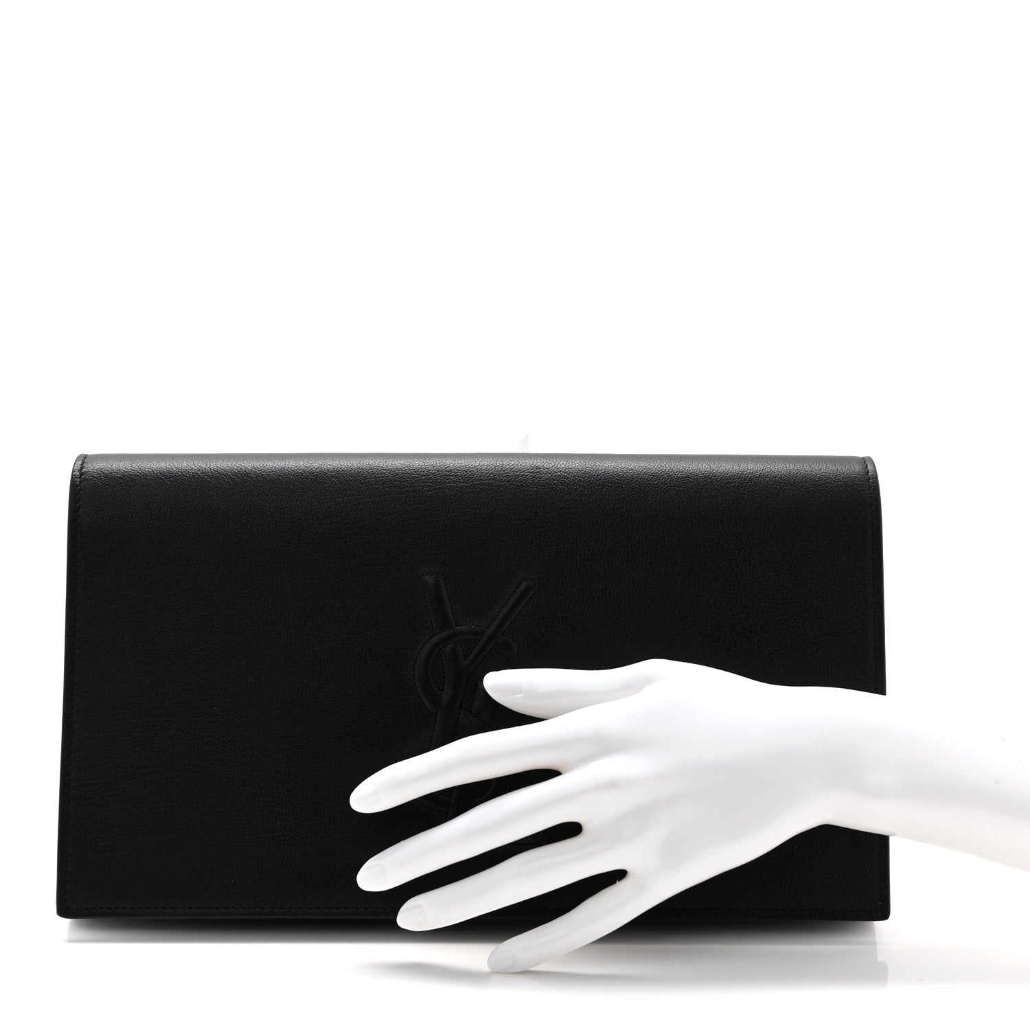 Calfskin Monogram Large Belle De Jour Clutch Black