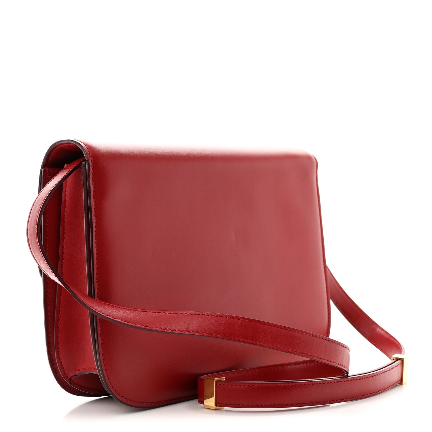 Box Calfskin Medium Classic Box Flap Bag Red