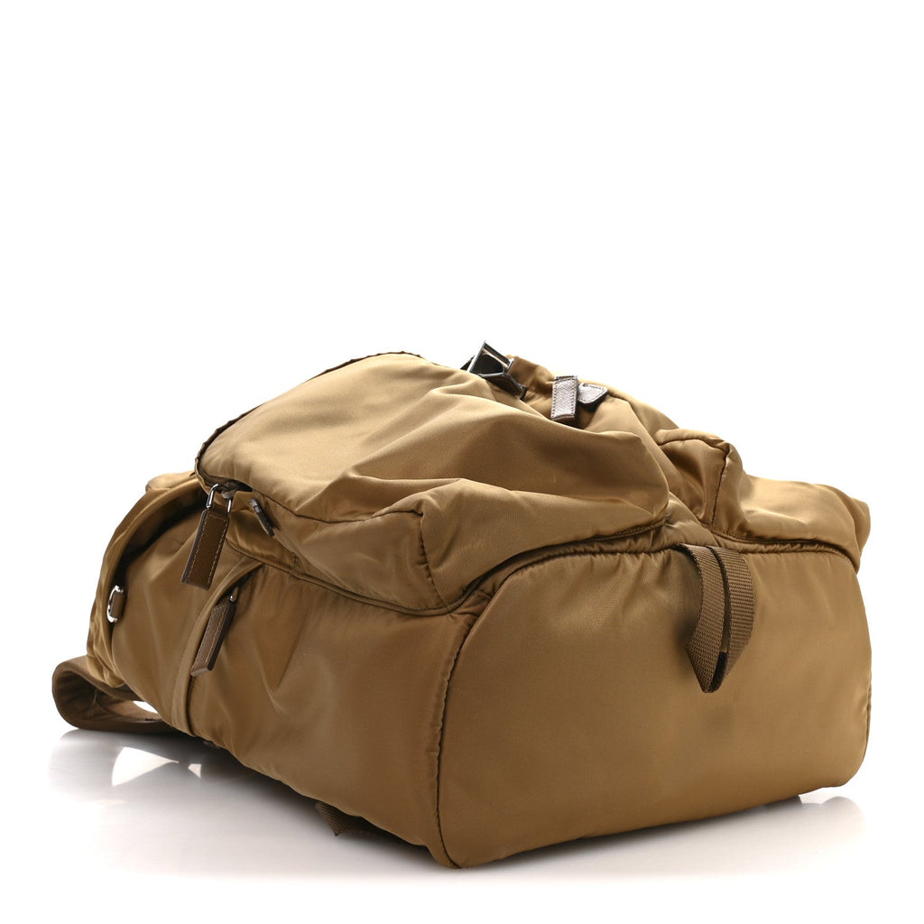 Re-Nylon Saffiano Mens Harness Strap Backpack Tabacco