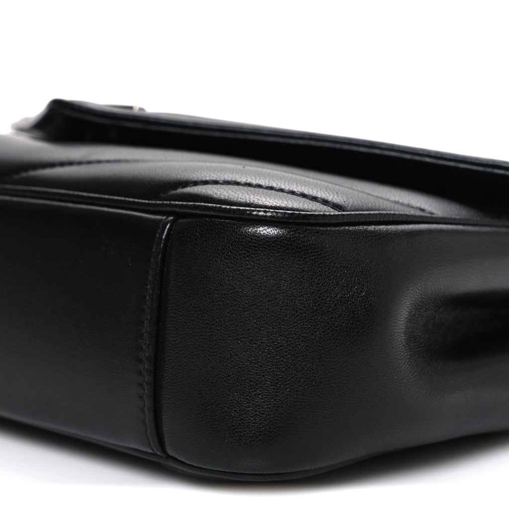 Lambskin Chevron Quilted Small LouLou Black