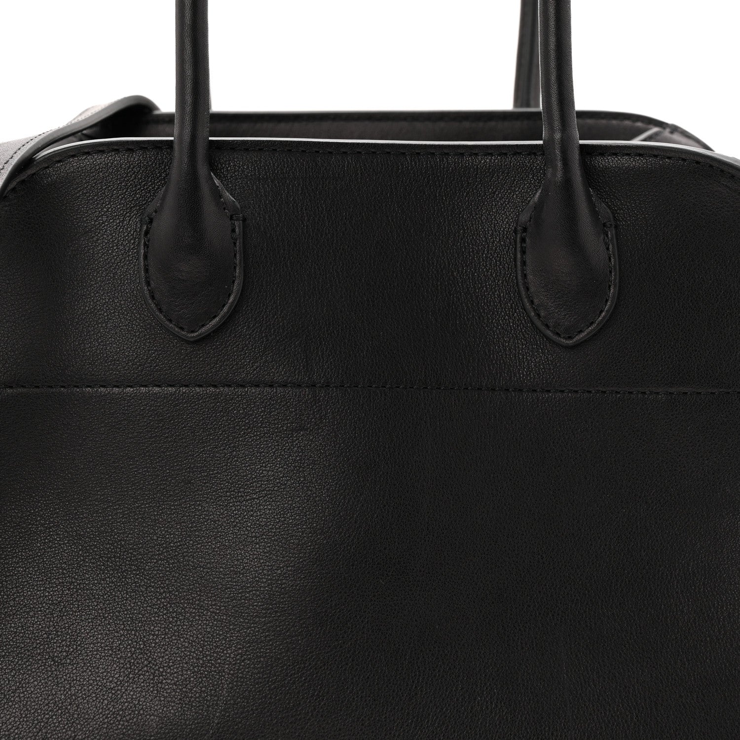Polished Saddle Calfskin Soft Margaux 10 Bag Black