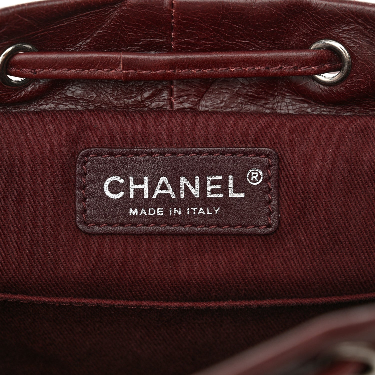 Glazed Calfskin Quilted Small Salzburg Backpack Burgundy