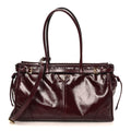 Glossy Calfskin Triangle Large Bonnie Shoulder Bag Bordeaux