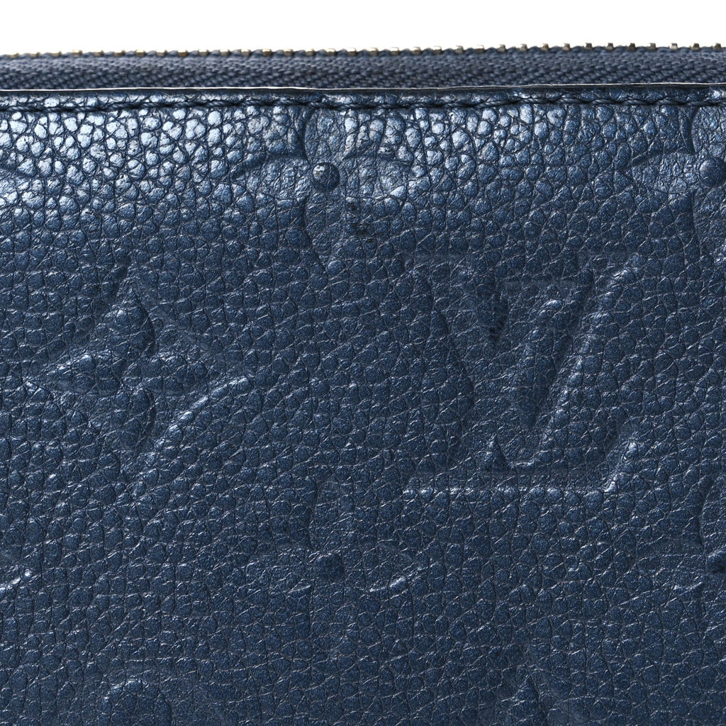 Metallic Empreinte Monogram Zippy Wallet Navy Nacre