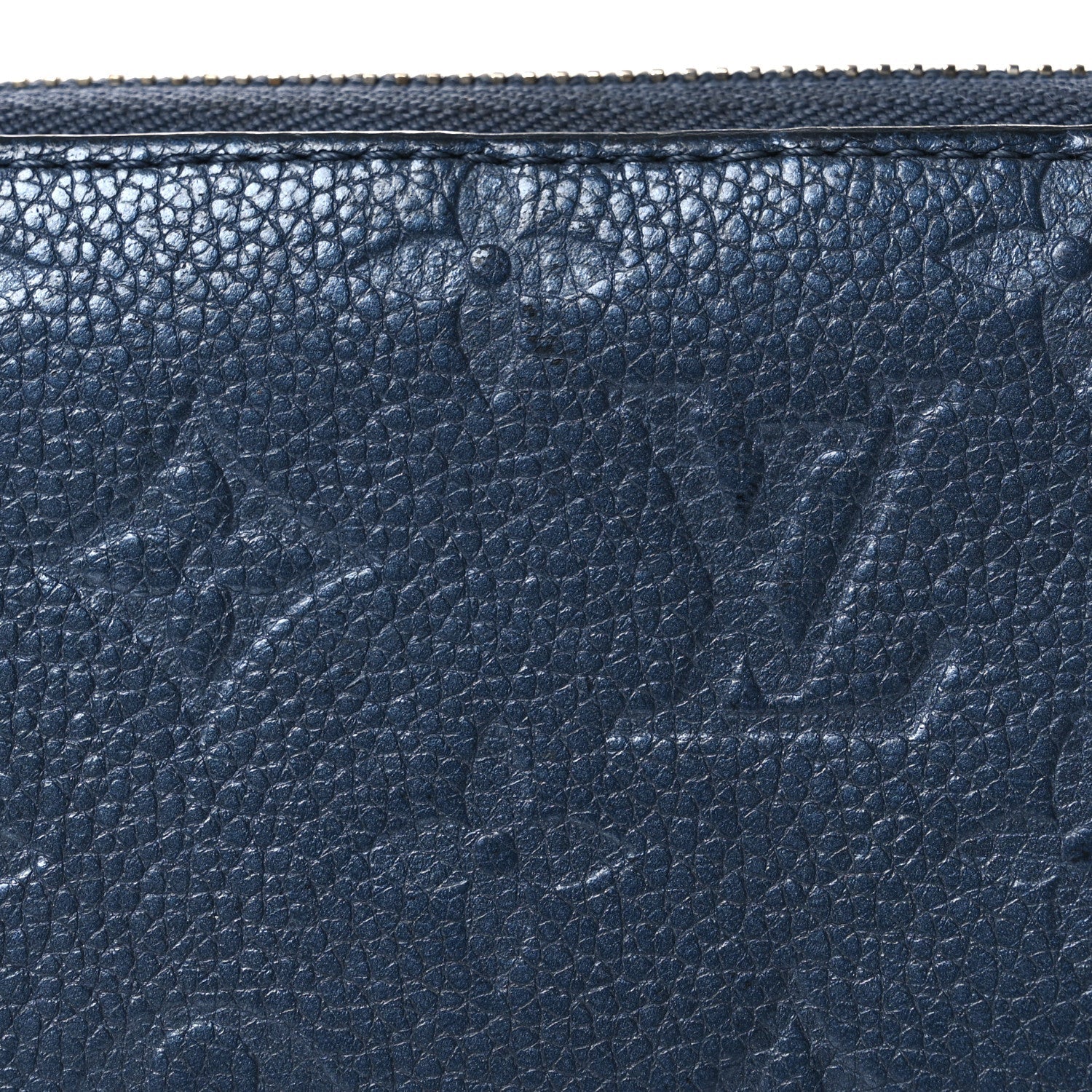 Metallic Empreinte Monogram Zippy Wallet Navy Nacre