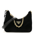 Velvet Nappa Mini Re-Edition Shoulder Bag Black