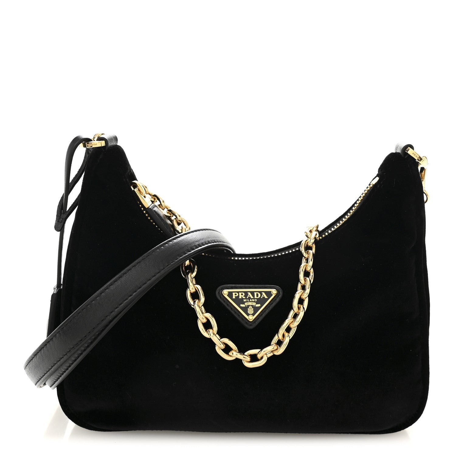 Velvet Nappa Mini Re-Edition Shoulder Bag Black