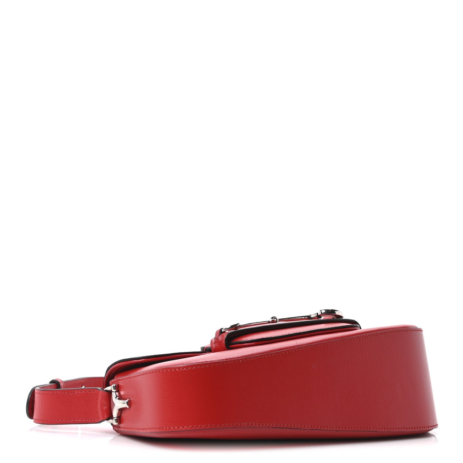 Demetra Small Horsebit 1955 Asymmetric Shoulder Bag New Cherry Red