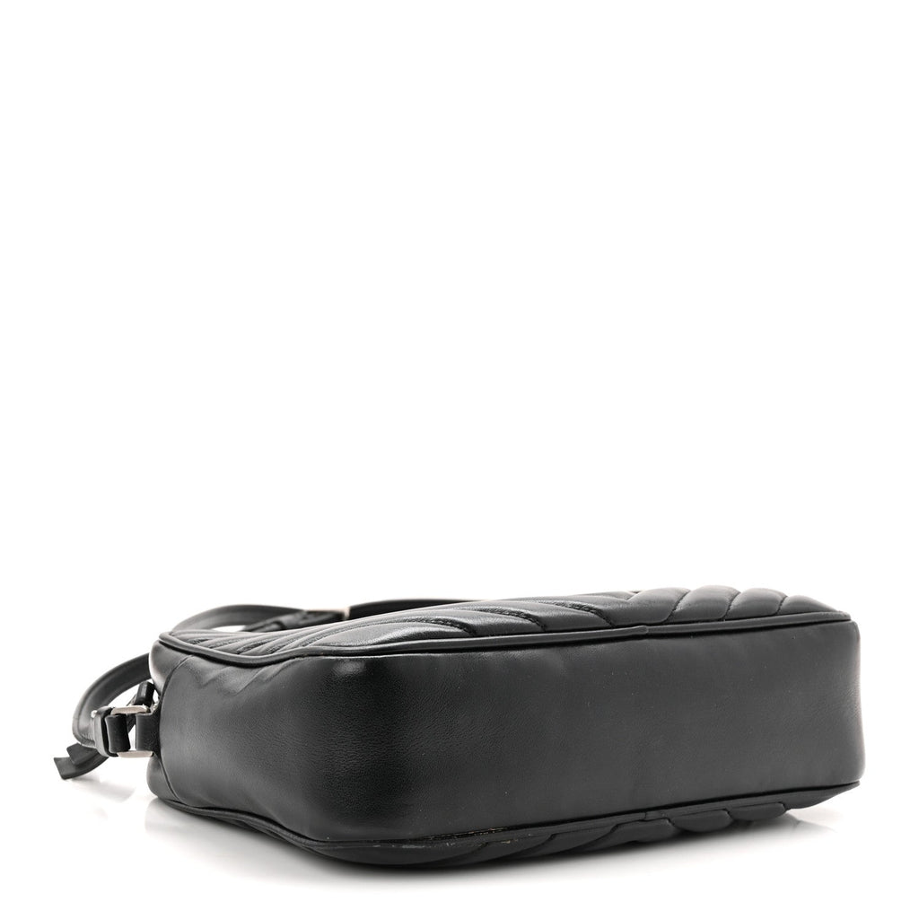 Calfskin Matelasse Monogram Lou Camera Bag Black
